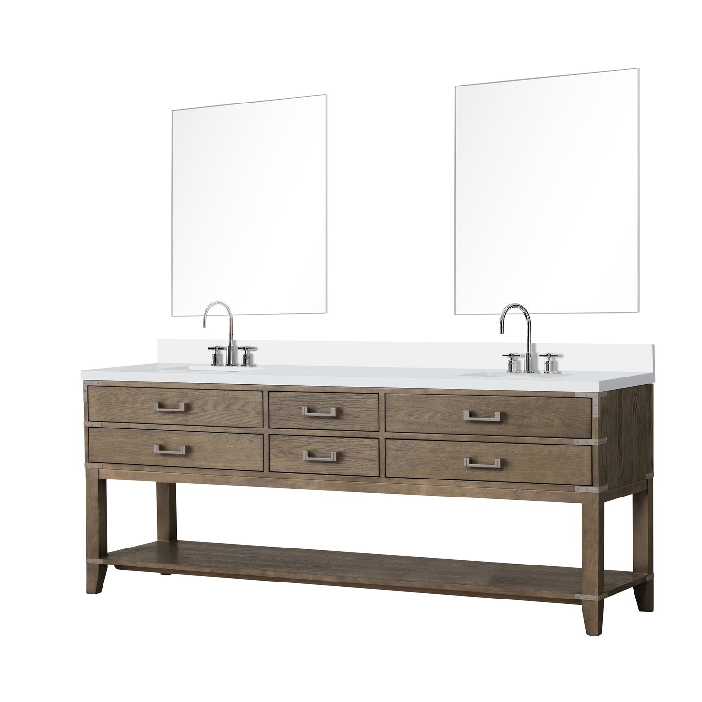 Norwalk 84 in W x 22 in D Grey Oak Double Bath Vanity