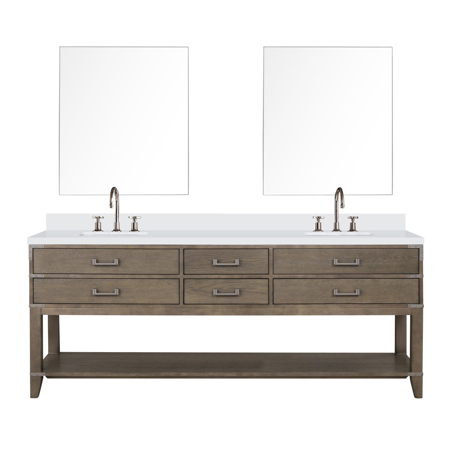 Norwalk 84 in W x 22 in D Grey Oak Double Bath Vanity
