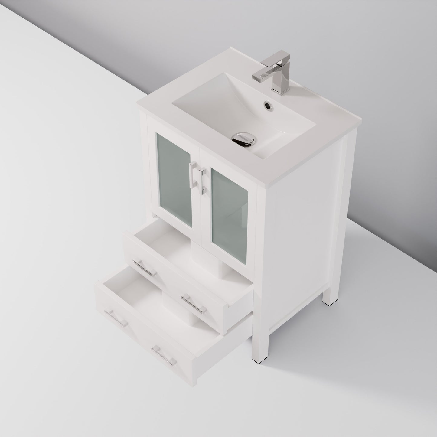Volez 24 in W x 18.25 in D White Bath Vanity