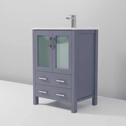 Volez 24 in W x 18.25 in D Dark Grey Bath Vanity