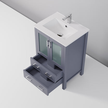 Volez 24 in W x 18.25 in D Dark Grey Bath Vanity