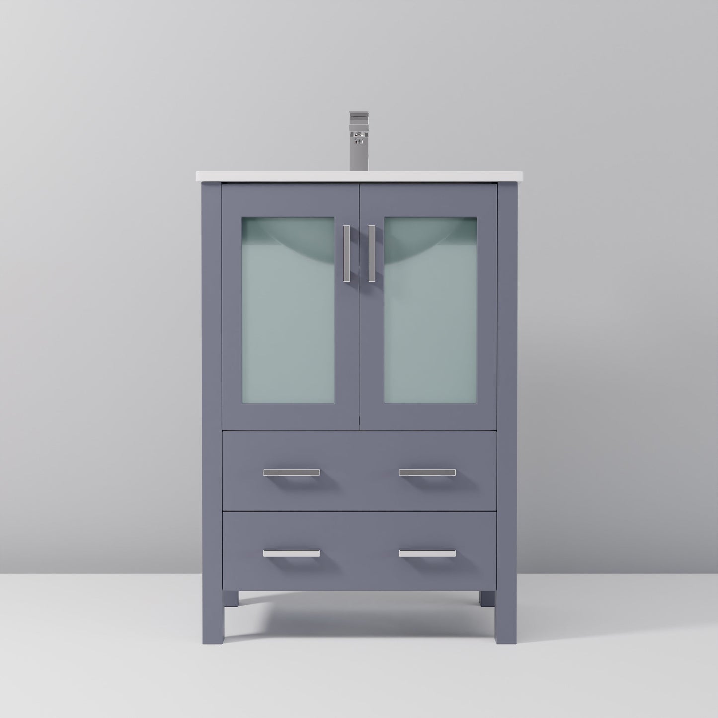 Volez 24 in W x 18.25 in D Dark Grey Bath Vanity
