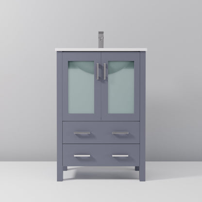 Volez 24 in W x 18.25 in D Dark Grey Bath Vanity