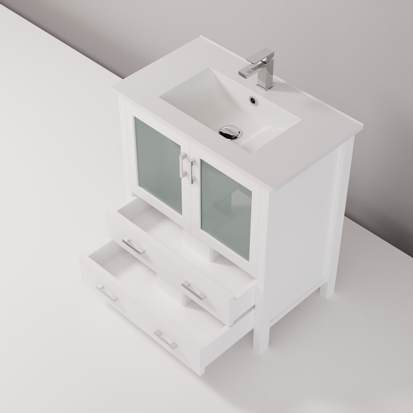 Volez 30 in W x 18.25 in D White Bath Vanity