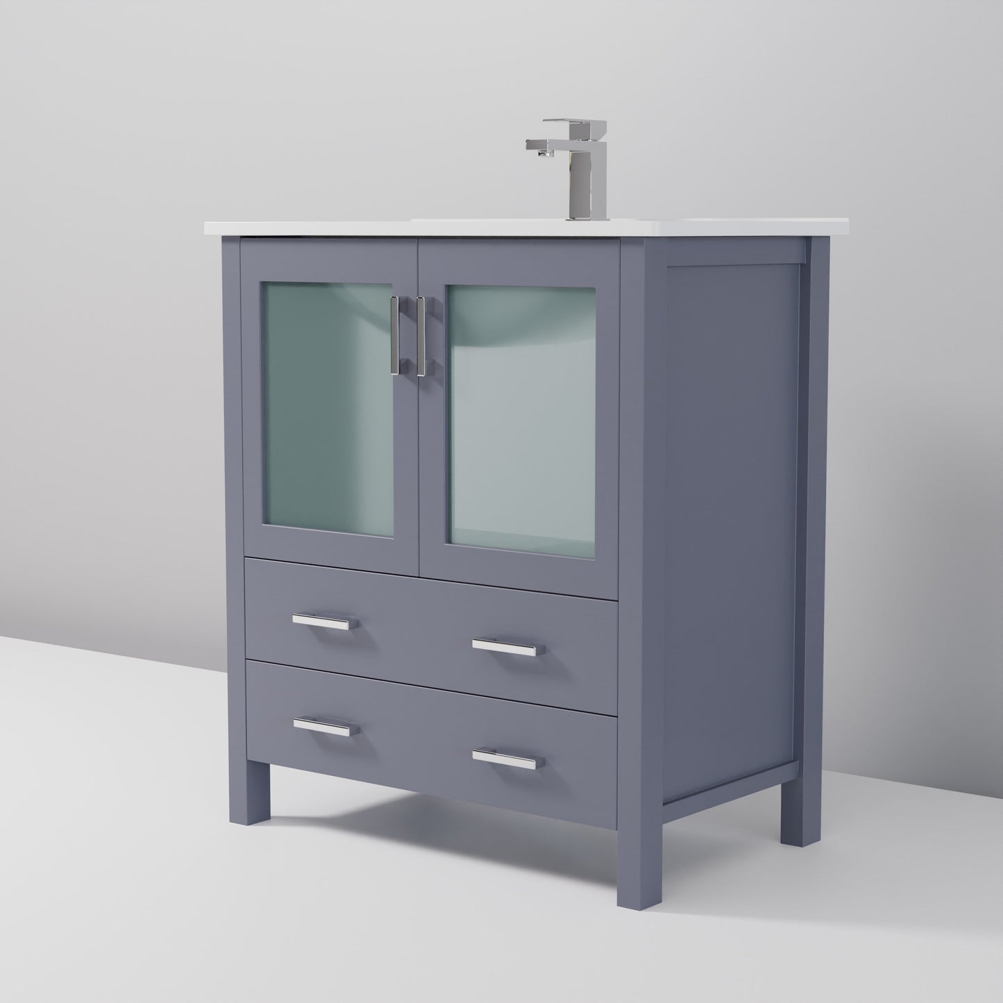 Volez 30 in W x 18.25 in D Dark Grey Bath Vanity