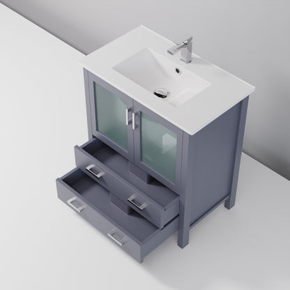 Volez 30 in W x 18.25 in D Dark Grey Bath Vanity