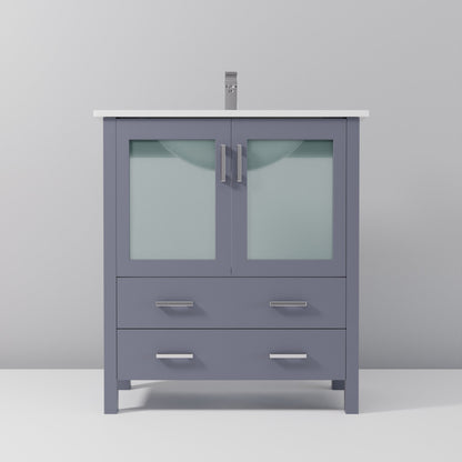 Volez 30 in W x 18.25 in D Dark Grey Bath Vanity