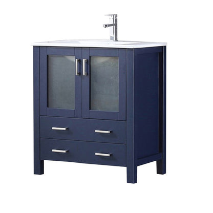 Volez 30 in W x 18.25 in D Navy Blue Bath Vanity