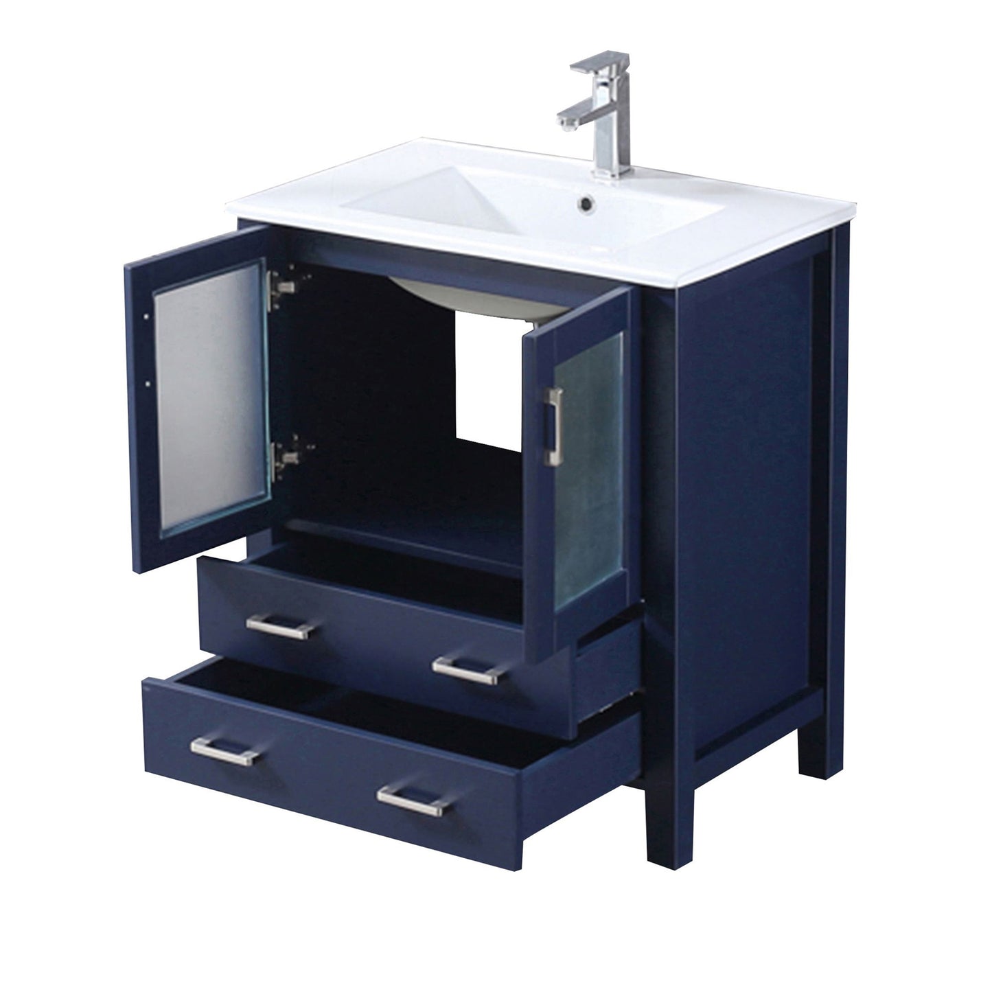 Volez 30 in W x 18.25 in D Navy Blue Bath Vanity
