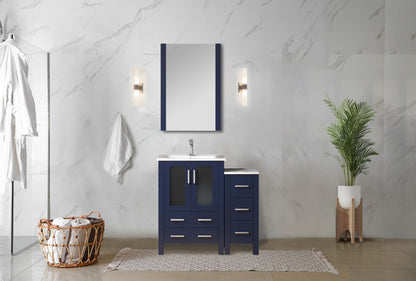 Volez 36 in W x 18.25 in D Navy Blue Bath Vanity