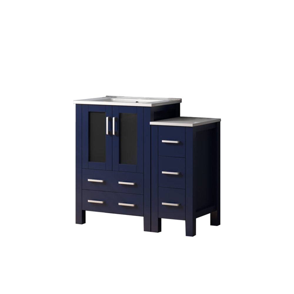 Volez 36 in W x 18.25 in D Navy Blue Bath Vanity