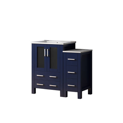 Volez 36 in W x 18.25 in D Navy Blue Bath Vanity