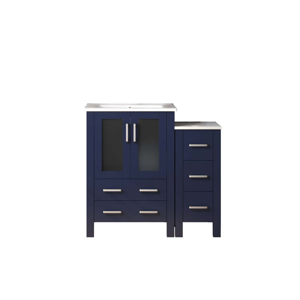 Volez 36 in W x 18.25 in D Navy Blue Bath Vanity