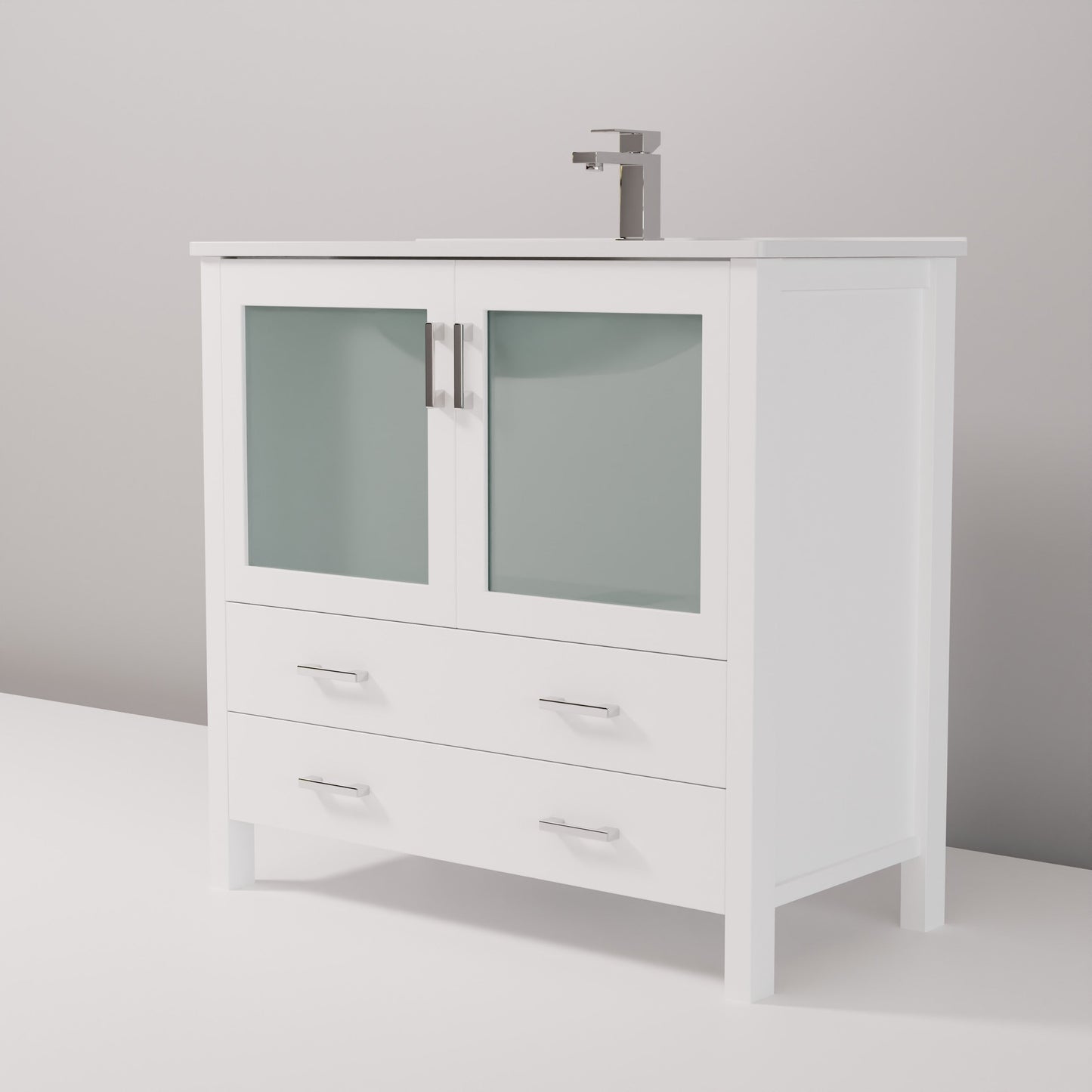 Volez 36 in W x 18.25 in D White Bath Vanity