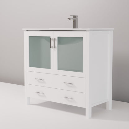 Volez 36 in W x 18.25 in D White Bath Vanity