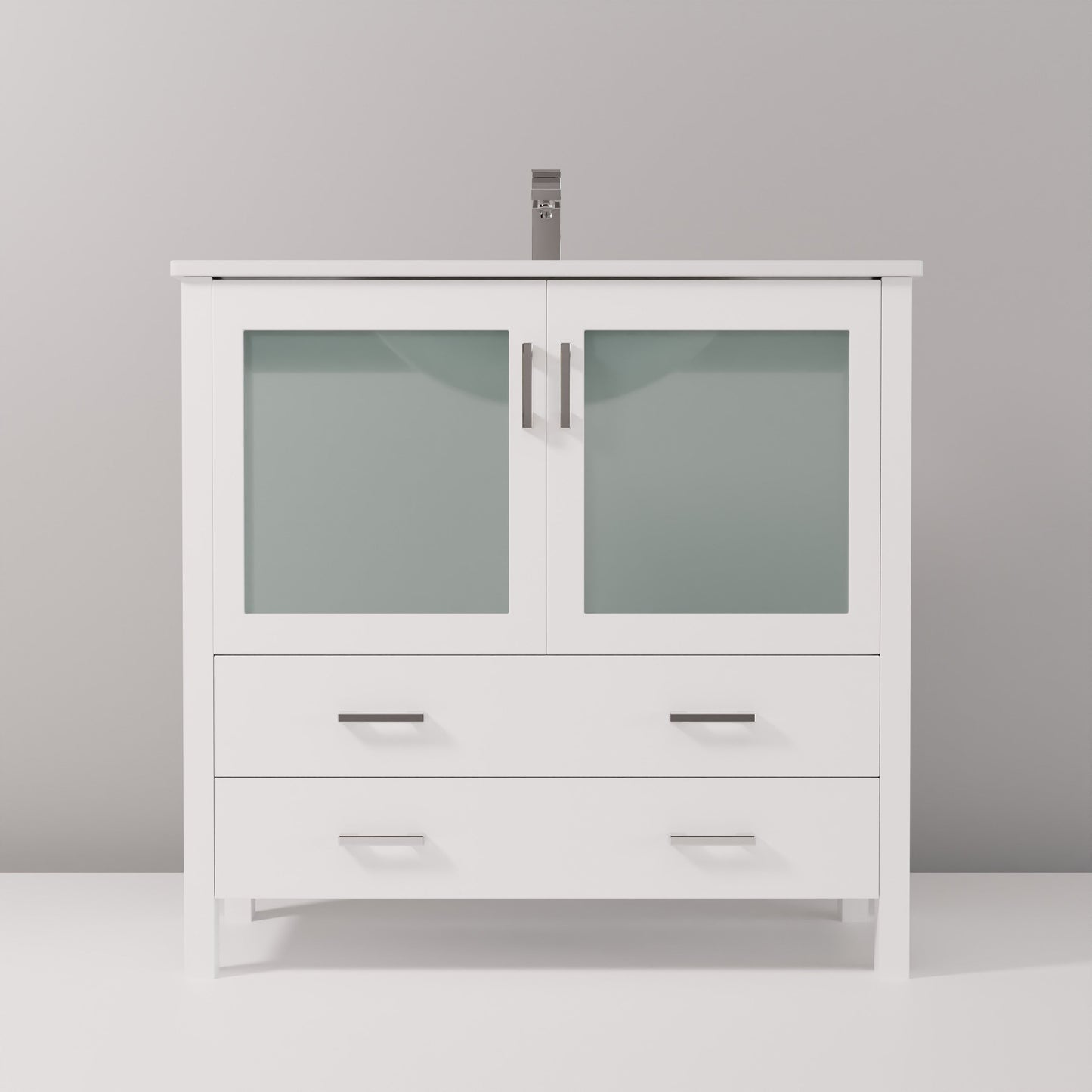 Volez 36 in W x 18.25 in D White Bath Vanity