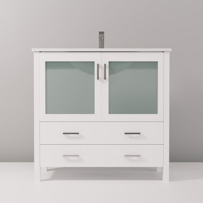 Volez 36 in W x 18.25 in D White Bath Vanity