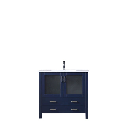 Volez 36 in W x 18.25 in D Navy Blue Bath Vanity