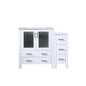 Volez 42 in W x 18.25 in D White Single Bath Vanity with Side Cabinet