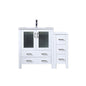 Volez 42 in W x 18.25 in D White Single Bath Vanity with Side Cabinet