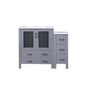 Volez 42 in W x 18.25 in D Dark Grey Single Bath Vanity with Side Cabinet