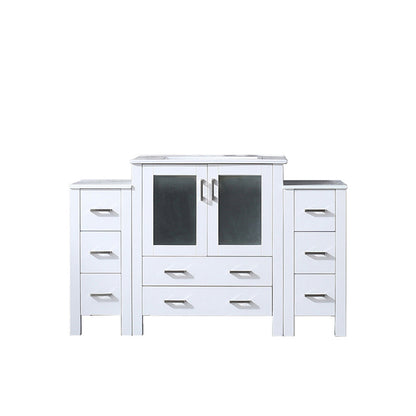 Volez 54 in W x 18.25 in D White Single Bath Vanity with Side Cabinets