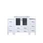 Volez 54 in W x 18.25 in D White Single Bath Vanity with Side Cabinets