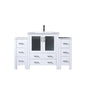 Volez 54 in W x 18.25 in D White Single Bath Vanity with Side Cabinets