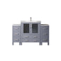 Volez 54 in W x 18.25 in D Dark Grey Single Bath Vanity with Side Cabinets