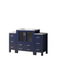 Volez 54 in W x 18.25 in D Navy Blue Single Bath Vanity with Side Cabinets