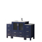 Volez 54 in W x 18.25 in D Navy Blue Single Bath Vanity with Side Cabinets