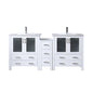 Volez 72 in W x 18.25 in D White Double Bath Vanity with Side Cabinet