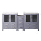 Volez 72 in W x 18.25 in D Dark Grey Double Bath Vanity with Side Cabinet