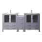 Volez 72 in W x 18.25 in D Dark Grey Double Bath Vanity with Side Cabinet
