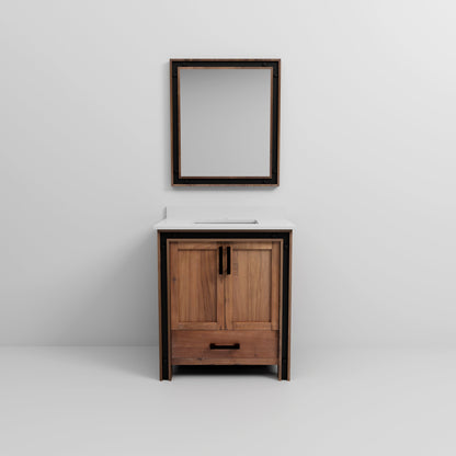 Ziva 30 in W x 22 in D Rustic Barnwood Bath Vanity