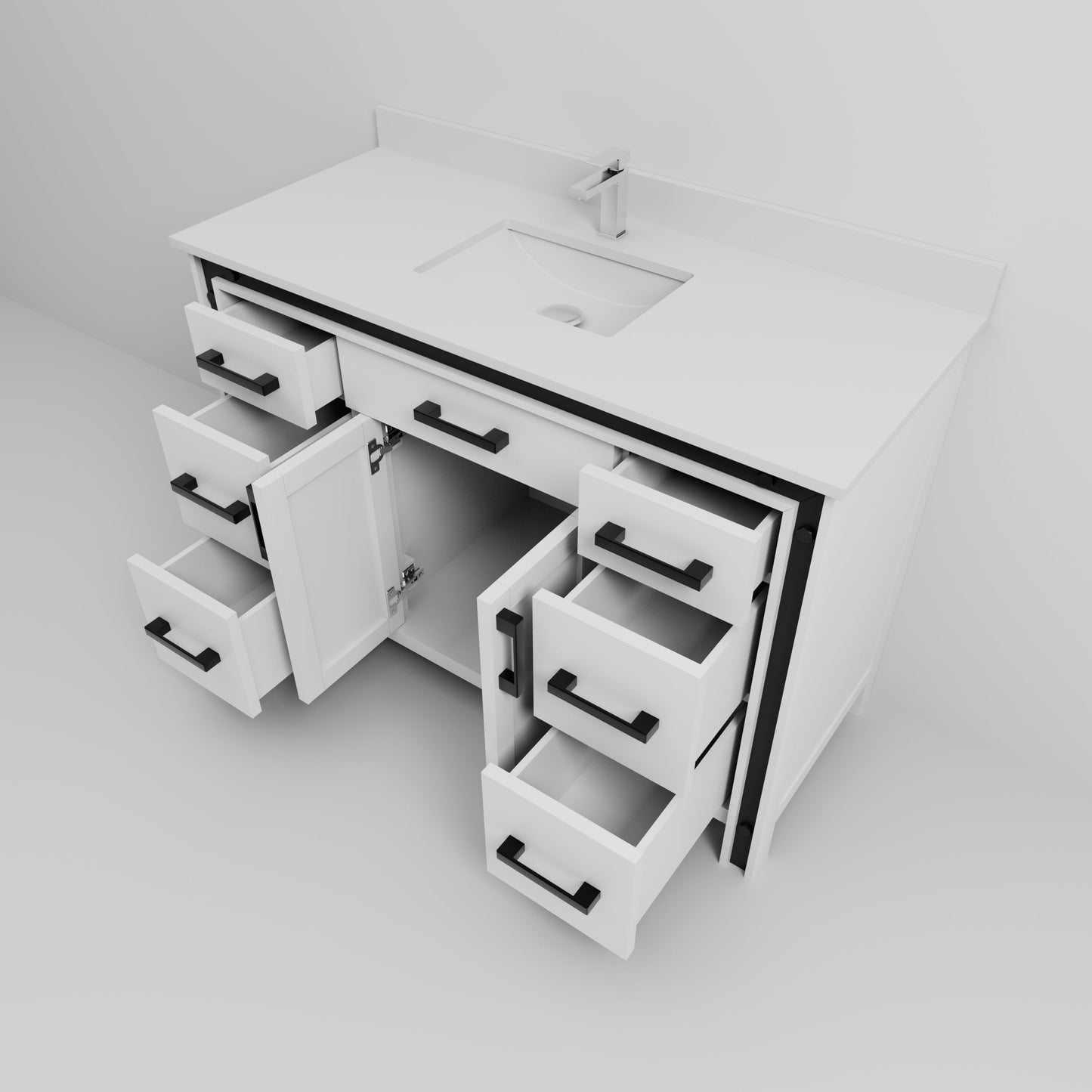 Ziva 48 in W x 22 in D White Bath Vanity