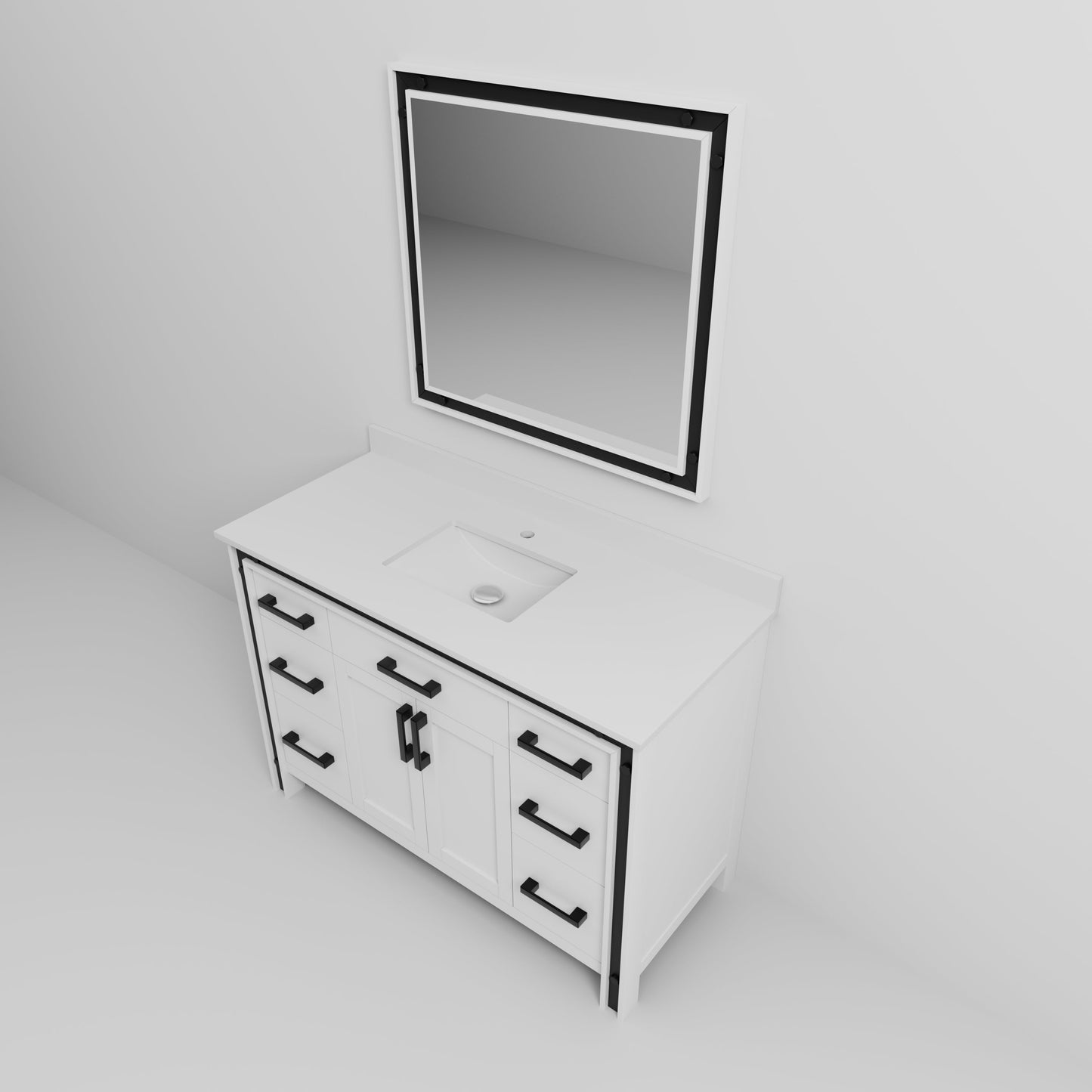Ziva 48 in W x 22 in D White Bath Vanity