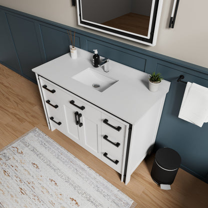Ziva 48 in W x 22 in D White Bath Vanity