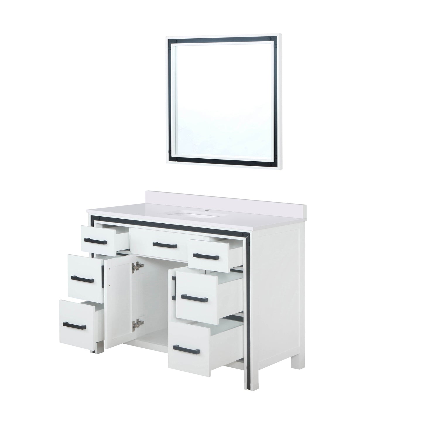 Ziva 48 in W x 22 in D White Bath Vanity