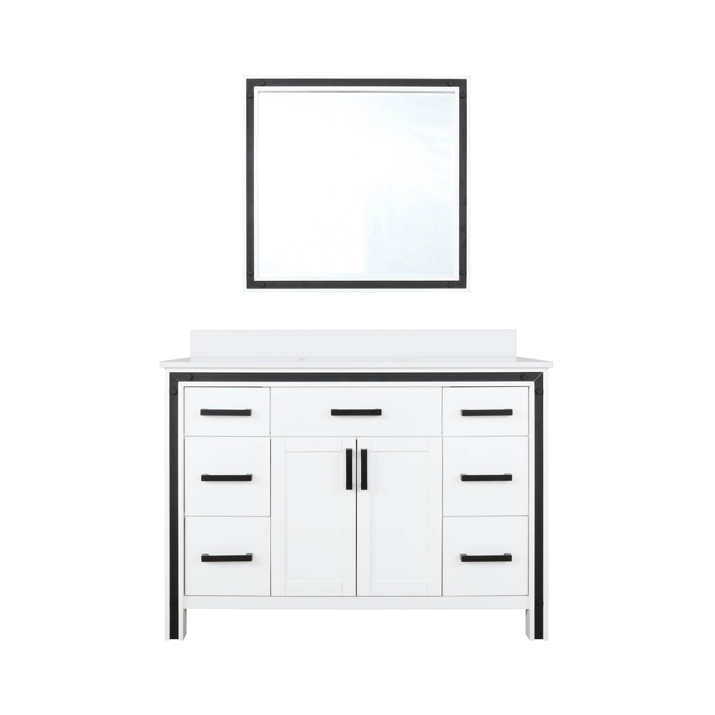 Ziva 48 in W x 22 in D White Bath Vanity