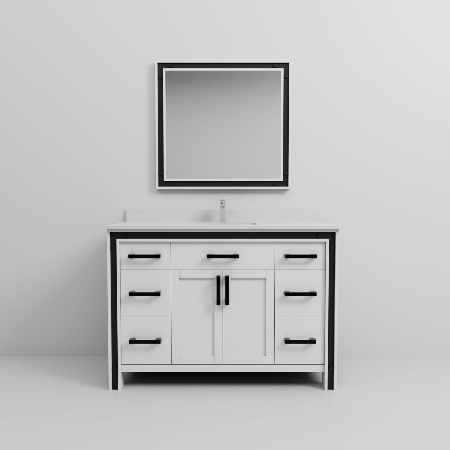 Ziva 48 in W x 22 in D White Bath Vanity