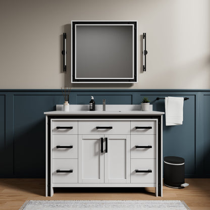 Ziva 48 in W x 22 in D White Bath Vanity