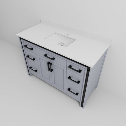 Ziva 48 in W x 22 in D Dark Grey Bath Vanity