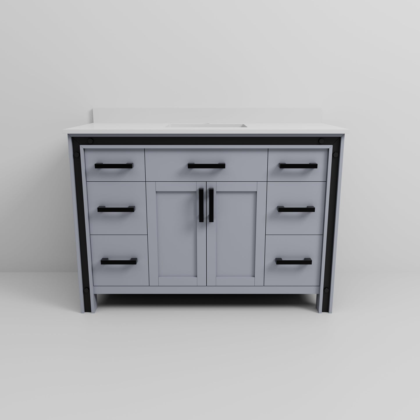 Ziva 48 in W x 22 in D Dark Grey Bath Vanity