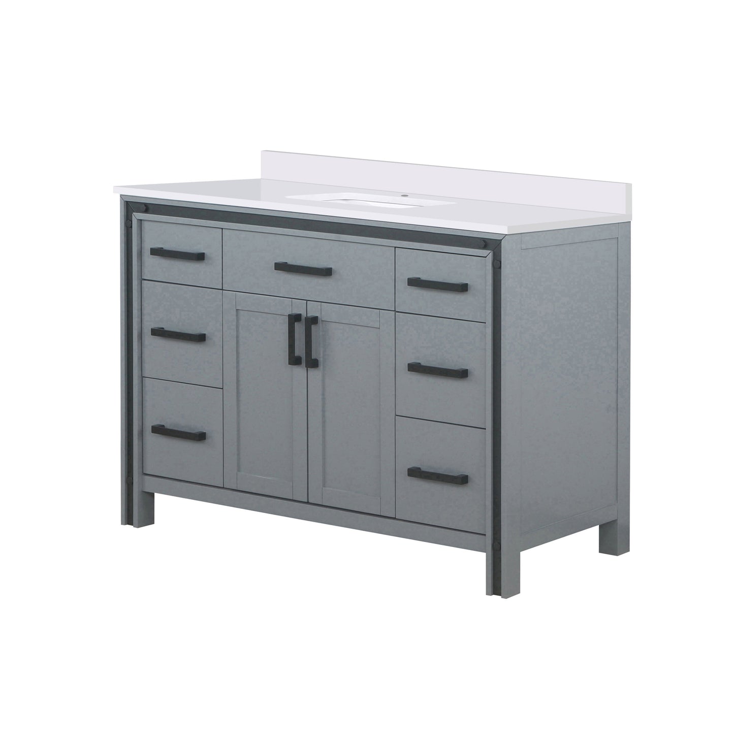 Ziva 48 in W x 22 in D Dark Grey Bath Vanity