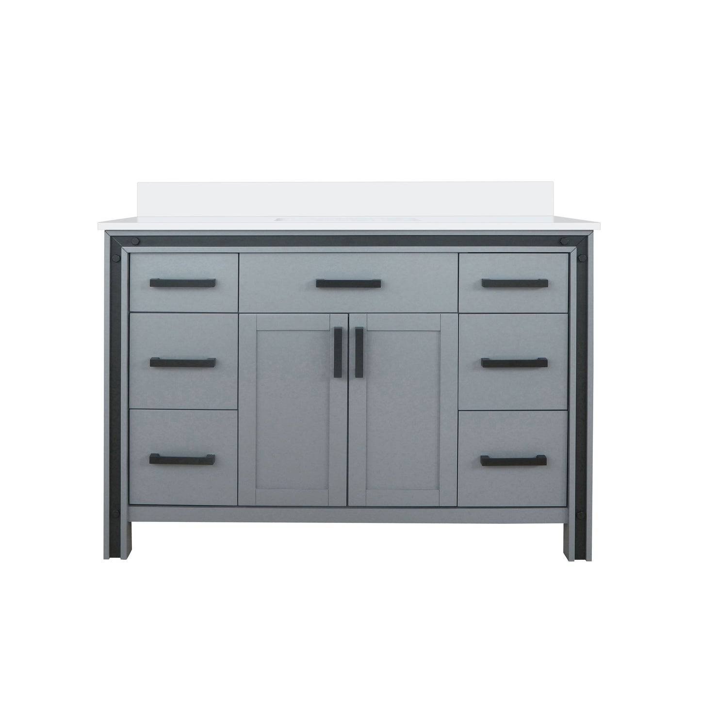 Ziva 48 in W x 22 in D Dark Grey Bath Vanity