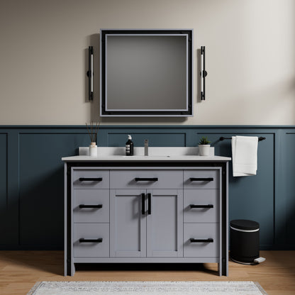 Ziva 48 in W x 22 in D Dark Grey Bath Vanity