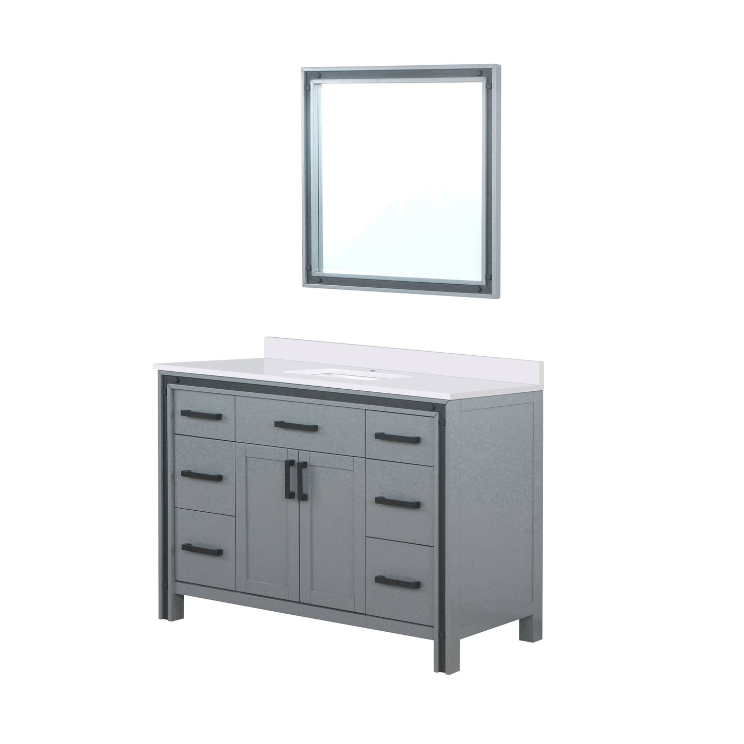 Ziva 48 in W x 22 in D Dark Grey Bath Vanity