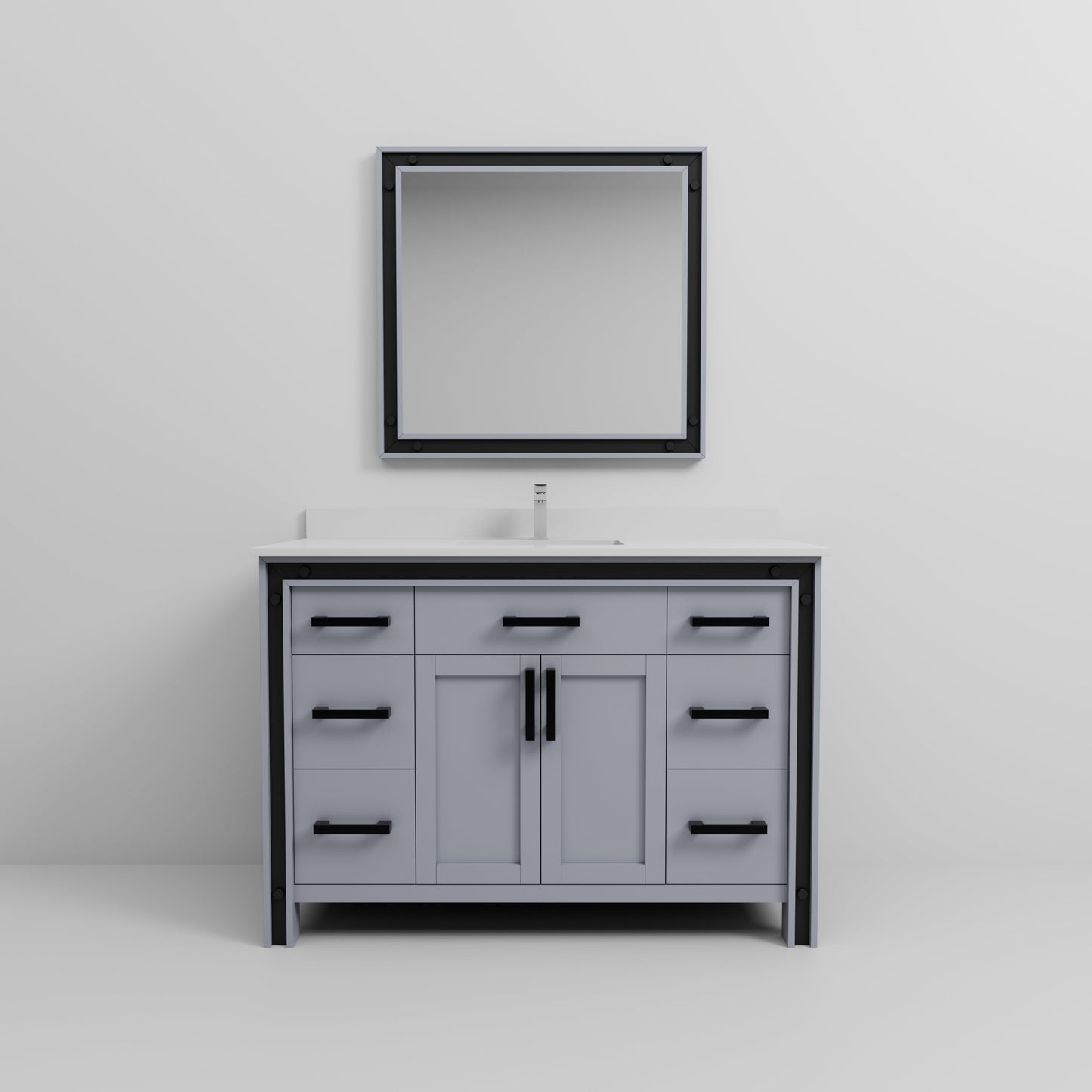 Ziva 48 in W x 22 in D Dark Grey Bath Vanity