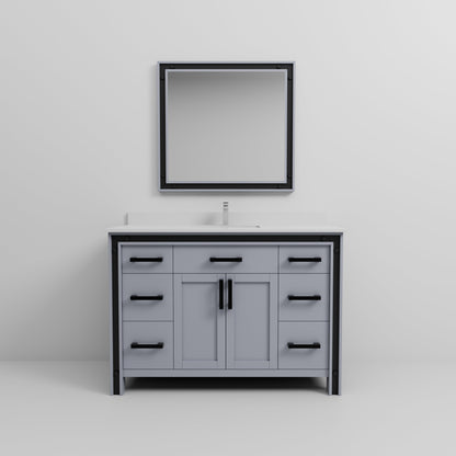 Ziva 48 in W x 22 in D Dark Grey Bath Vanity